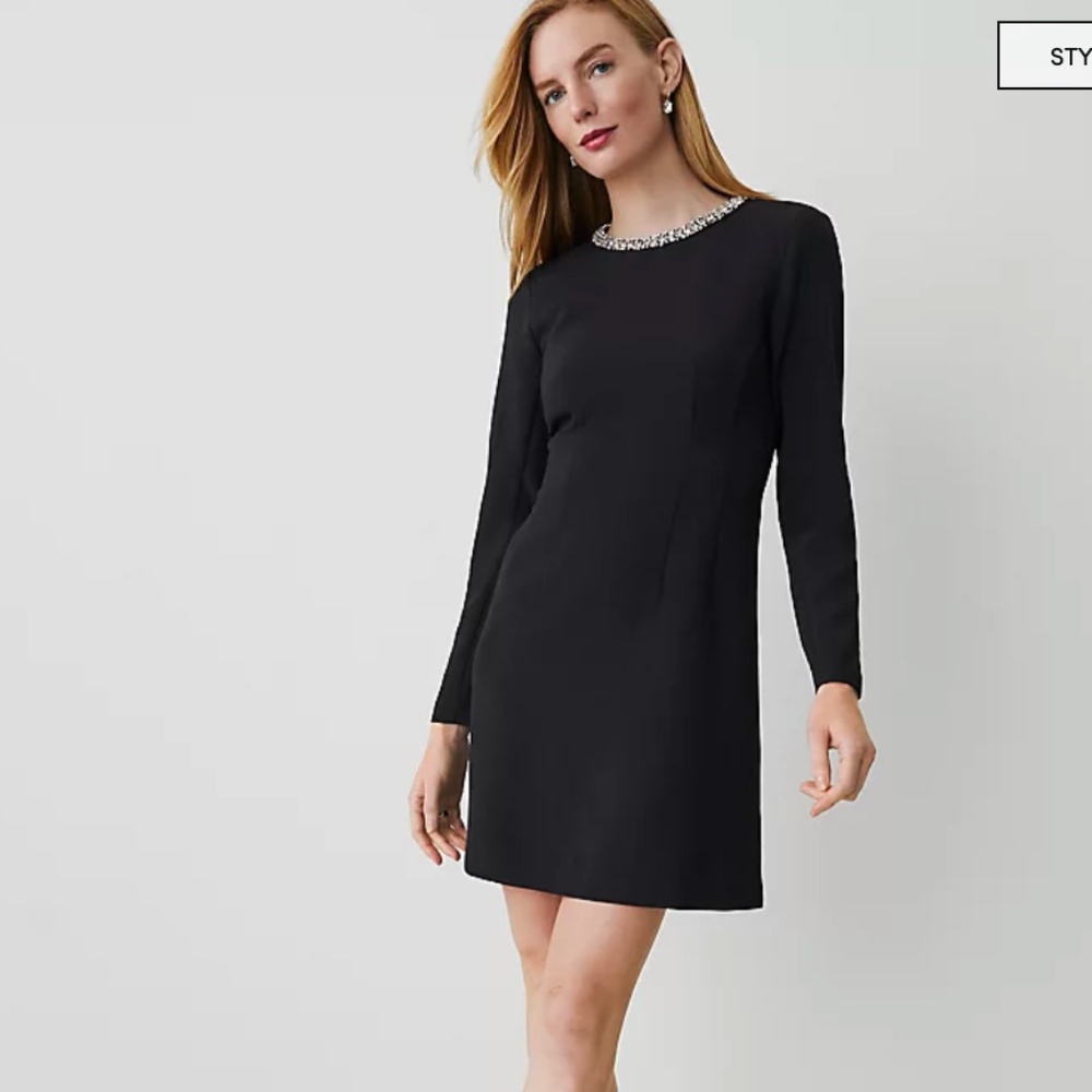 NWT Black Jewel Collar Dress